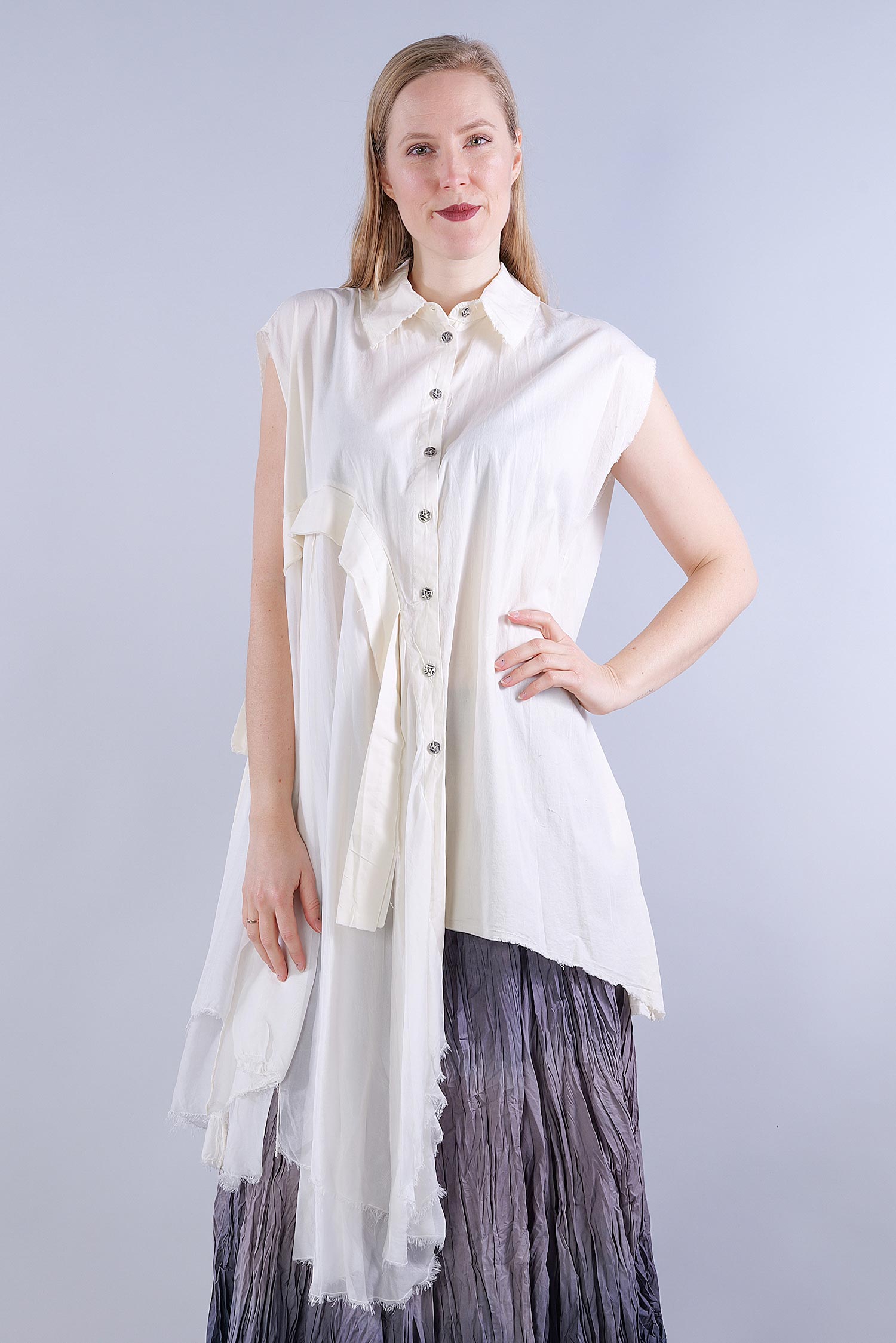 Tunic with ruffles - Antique White - S32