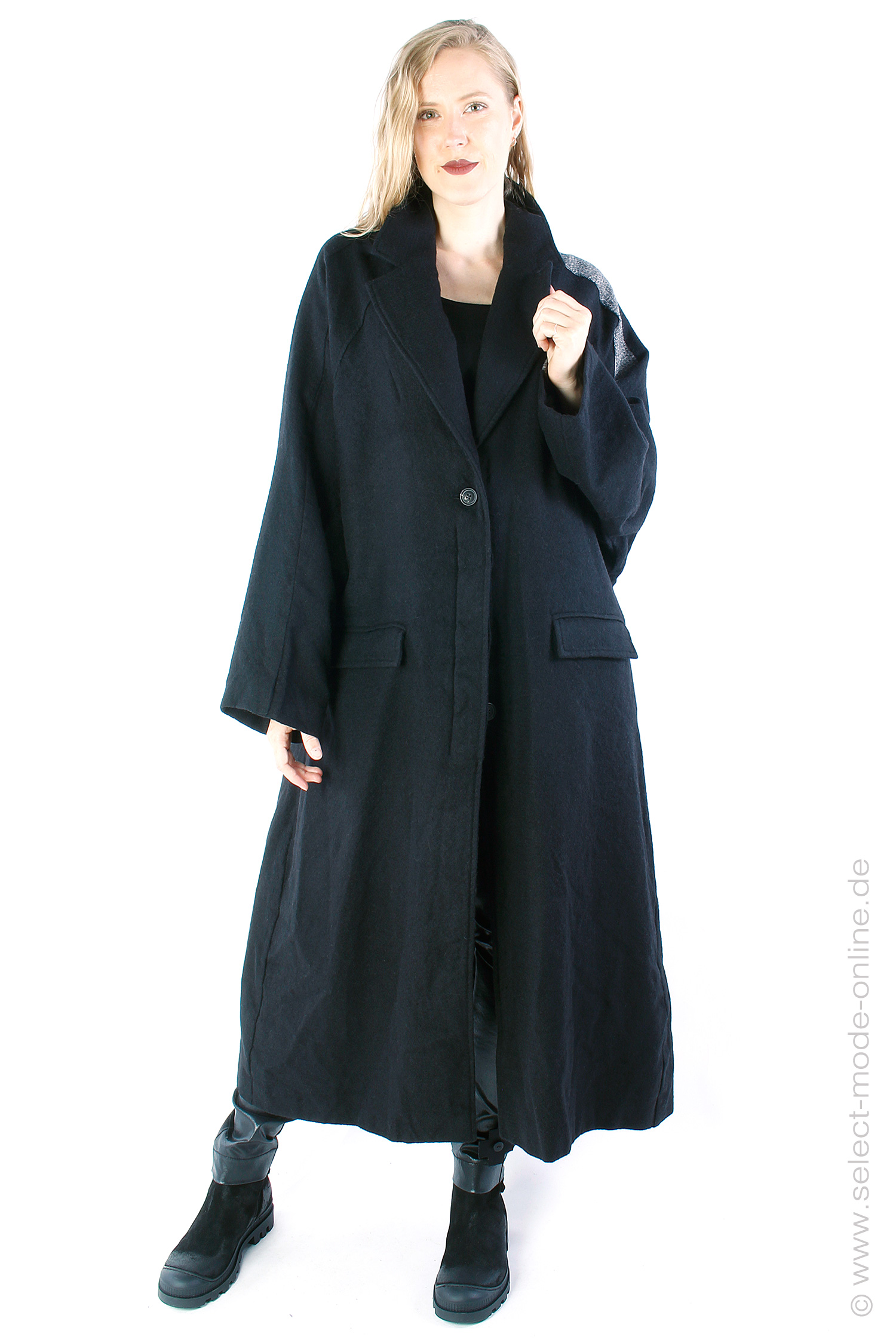 Oversize Wintermantel - Black stripe - 2241201207