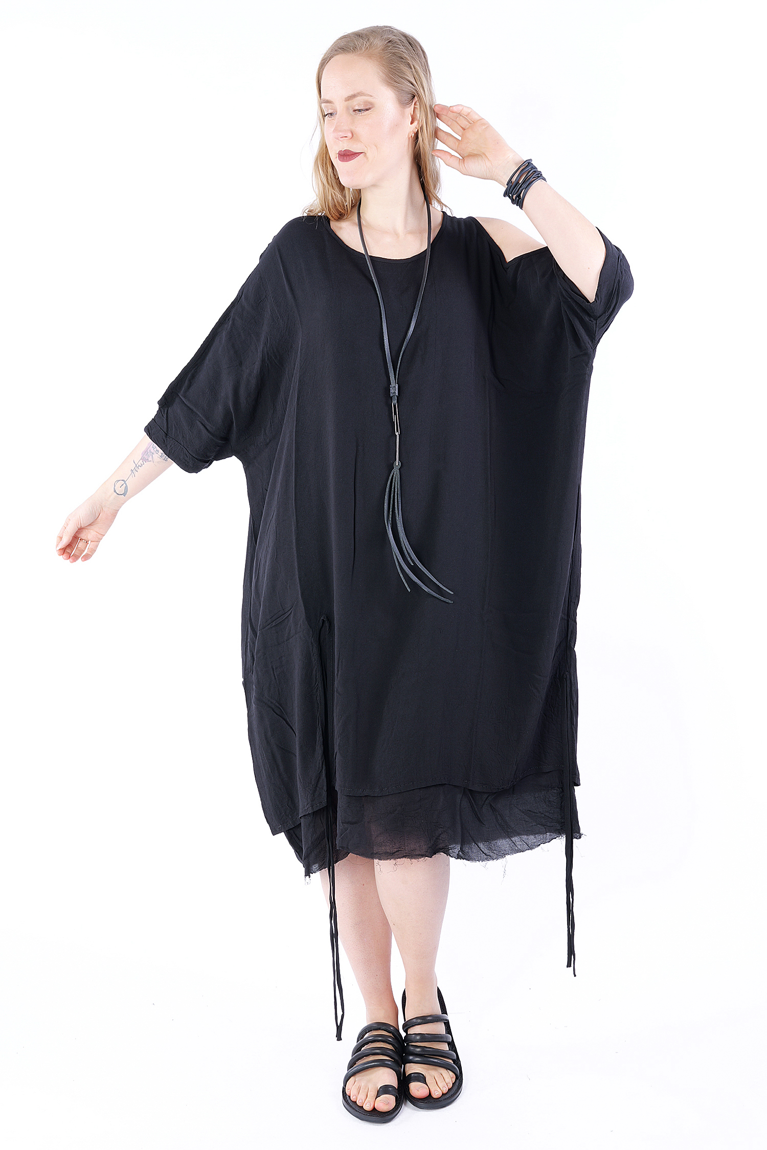 Asymmetrical tunic - black - Lemira