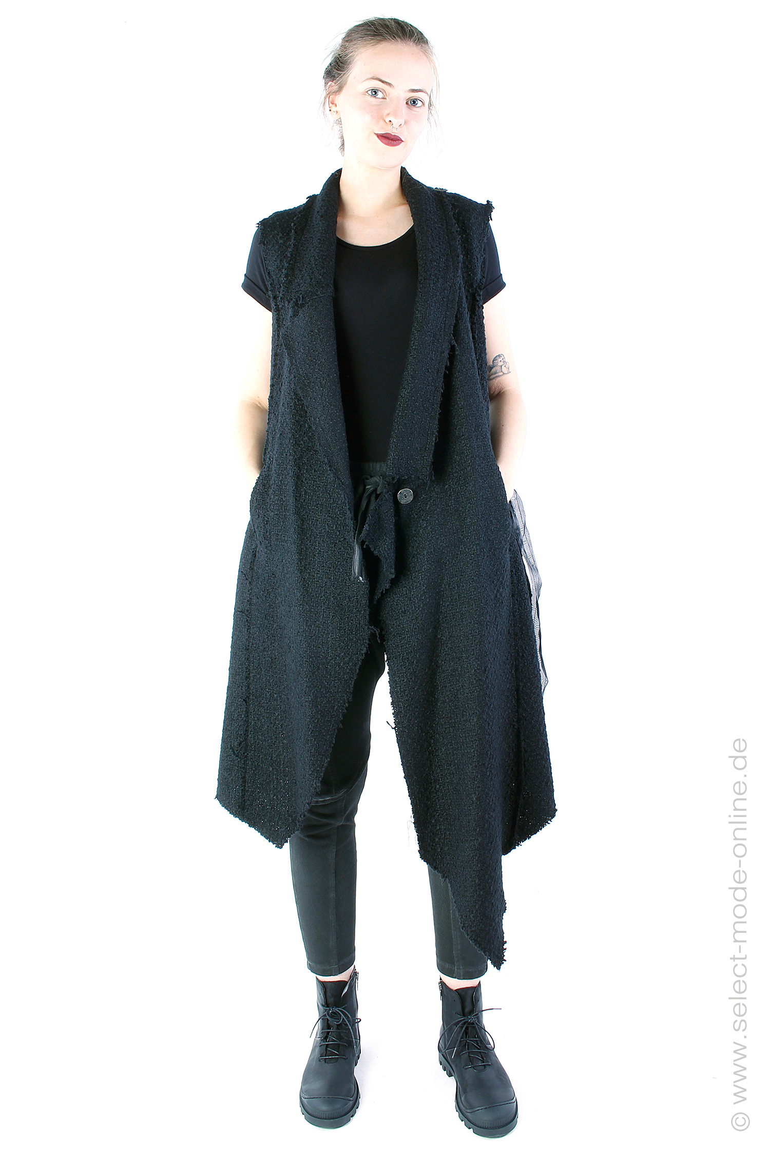 Long vest - Black - SM420